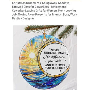 Unbranded Holiday or Retirement Ornament One Size Blue‎ Yellow Ceramic